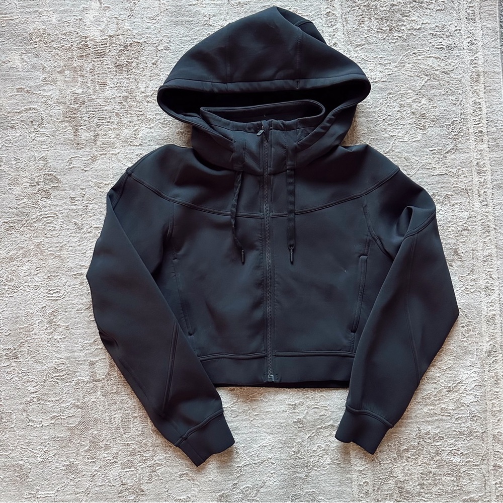 Lululemon Rouge Renegade Black Women's Hoodie Zip-up Cropped Jacket Sweatshirt 4
